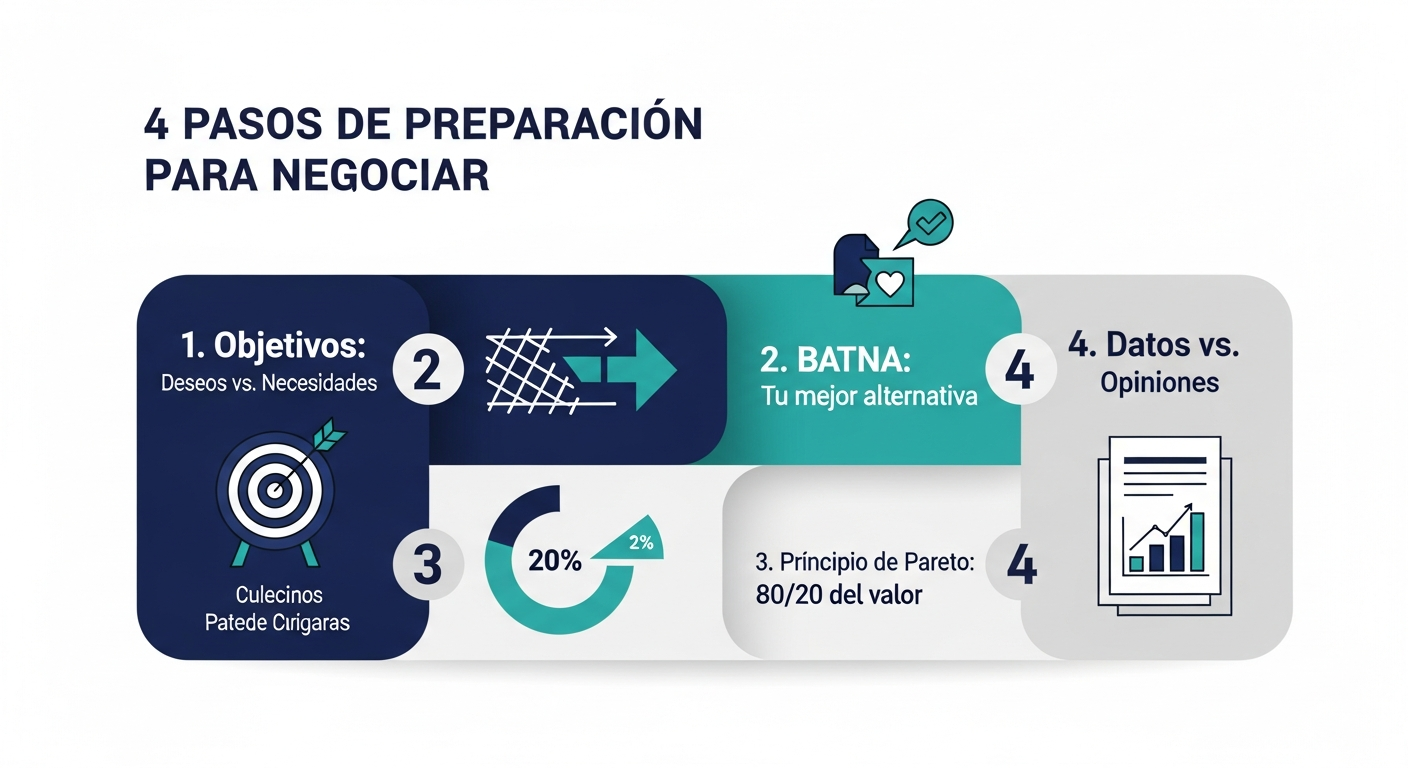 Gráfico que muestra los cuatro pilares de la preparación técnica profesional.